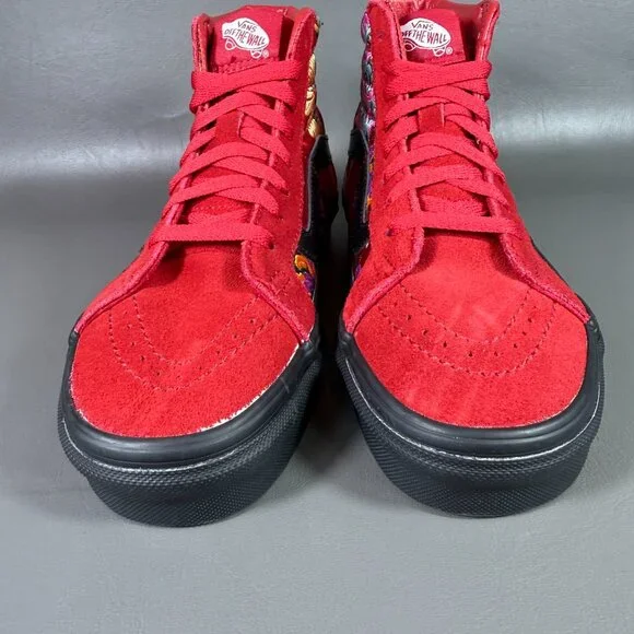 Vans **Limited Edition** Chinese New Year Red High-Top Floral Embroidery - Picture 4 of 14